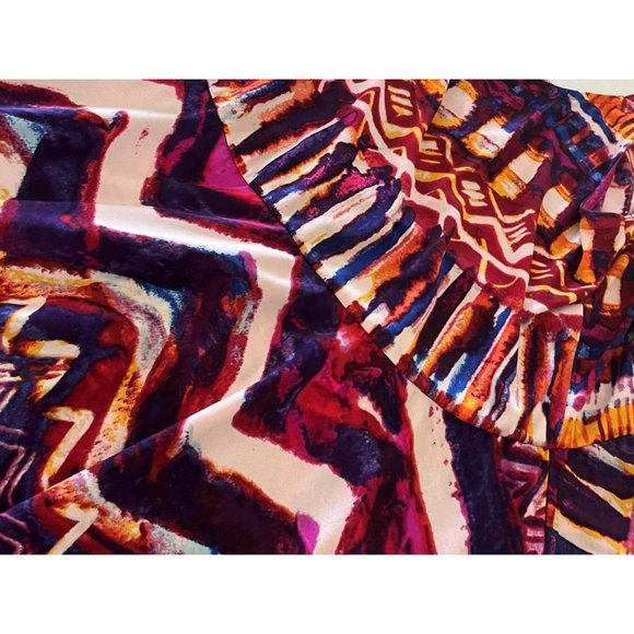 Cupio Halter Dress Sundress 14 Stretchy Geometric Summer Resort Coastal - Picture 11 of 12